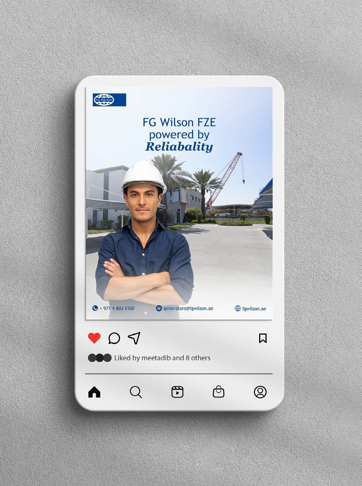 Portrait feed post in the Tamgo Group co-branded template system, third variant in the same structure.